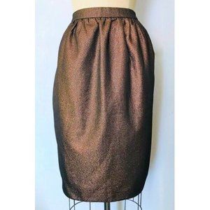 ASOS BRONZE COPPER METALLIC BLACK HONEYCOMB PEGGED SKIRT 12 NWT